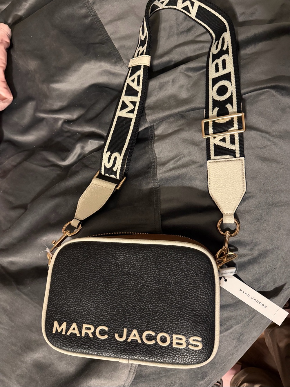 Marc Jacobs Brown Pebbled Leather Crossbody with Black Interior